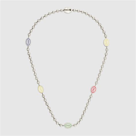 gucci interlocking silver boule necklace